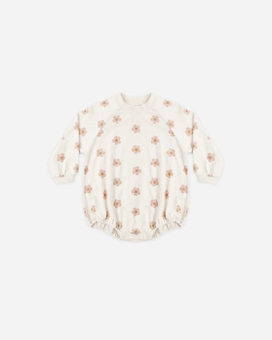 RYLEE + CRU CREW NECK ROMPER - PINK DAISIES