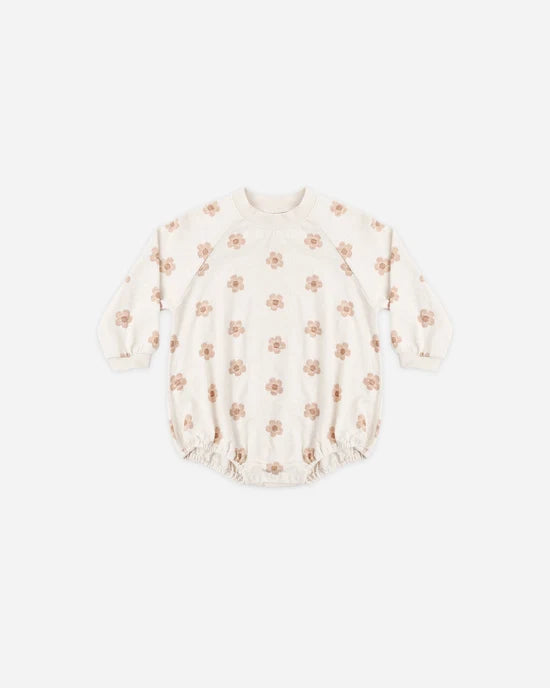 RYLEE + CRU CREW NECK ROMPER - PINK DAISIES