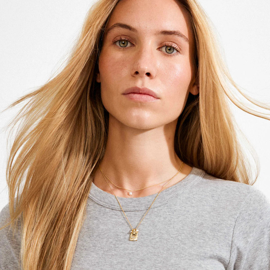 PILGRIM FIRE RECYCLED CRYSTAL 2-IN-1 NECKLACE - GOLD