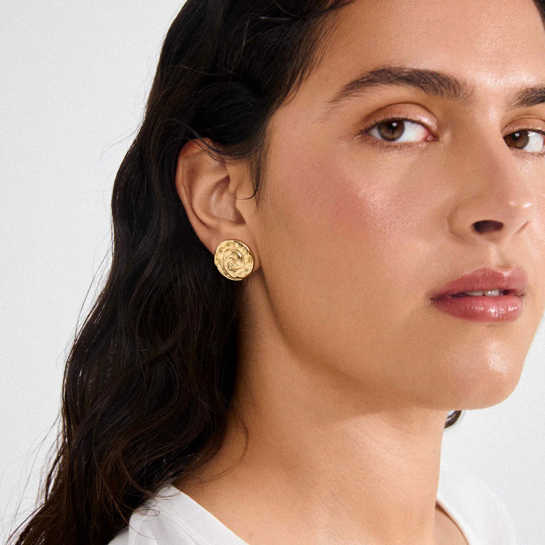 PILGRIM HAZE RECYCLED SEASHELL STUD EARRINGS - GOLD