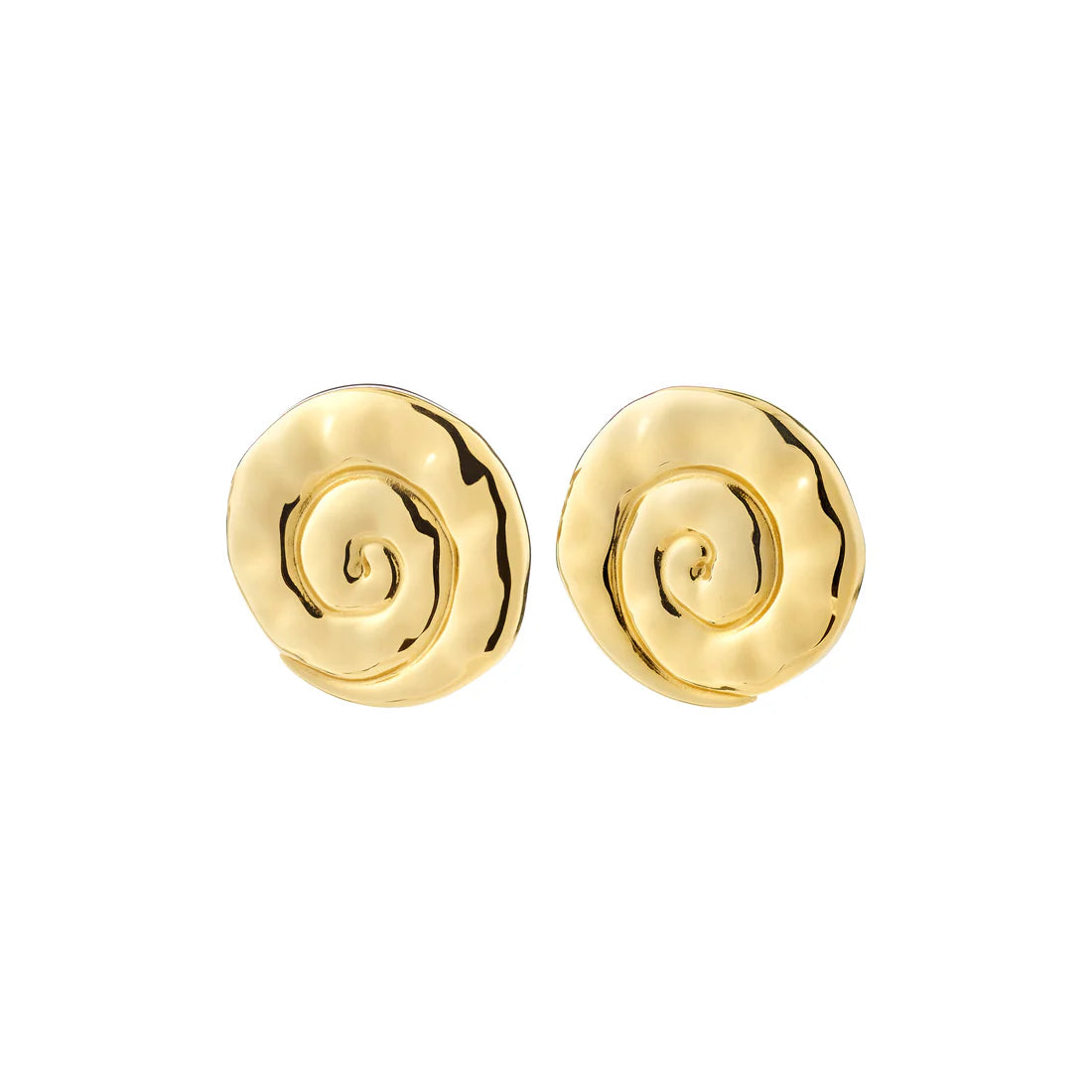 PILGRIM HAZE RECYCLED SEASHELL STUD EARRINGS - GOLD