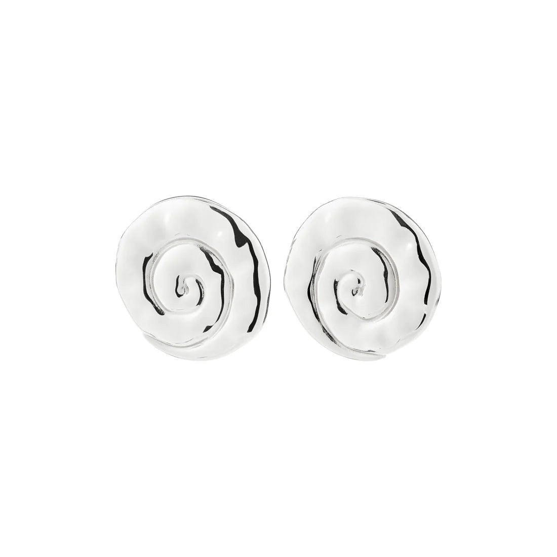 PILGRIM HAZE RECYCLED SEASHELL STUD EARRINGS - SILVER