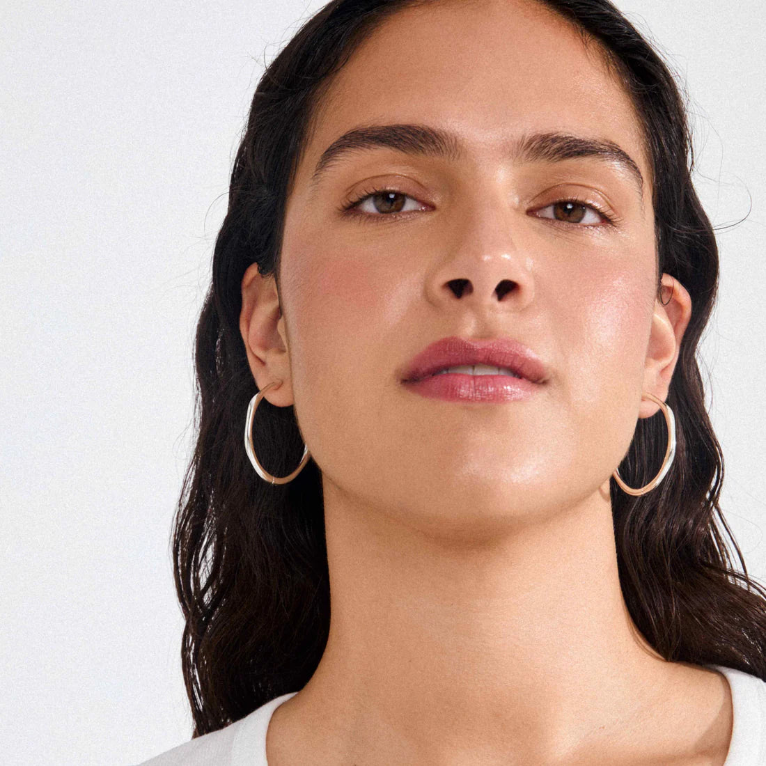 PILGRIM HAZE RECYCLED HOOP EARRINGS - SILVER
