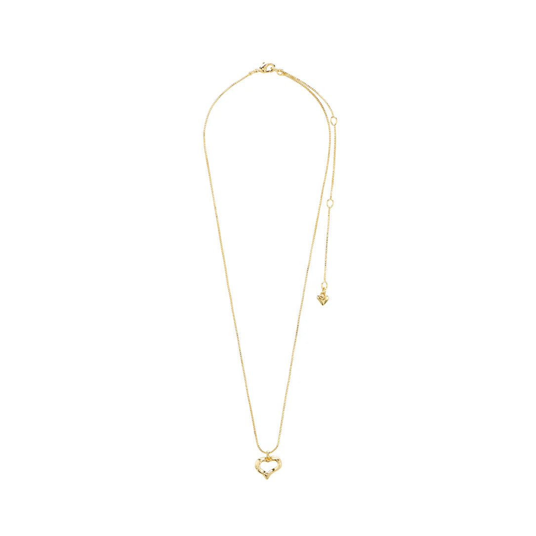 PILGRIM IRIS HEART NECKLACE - GOLD