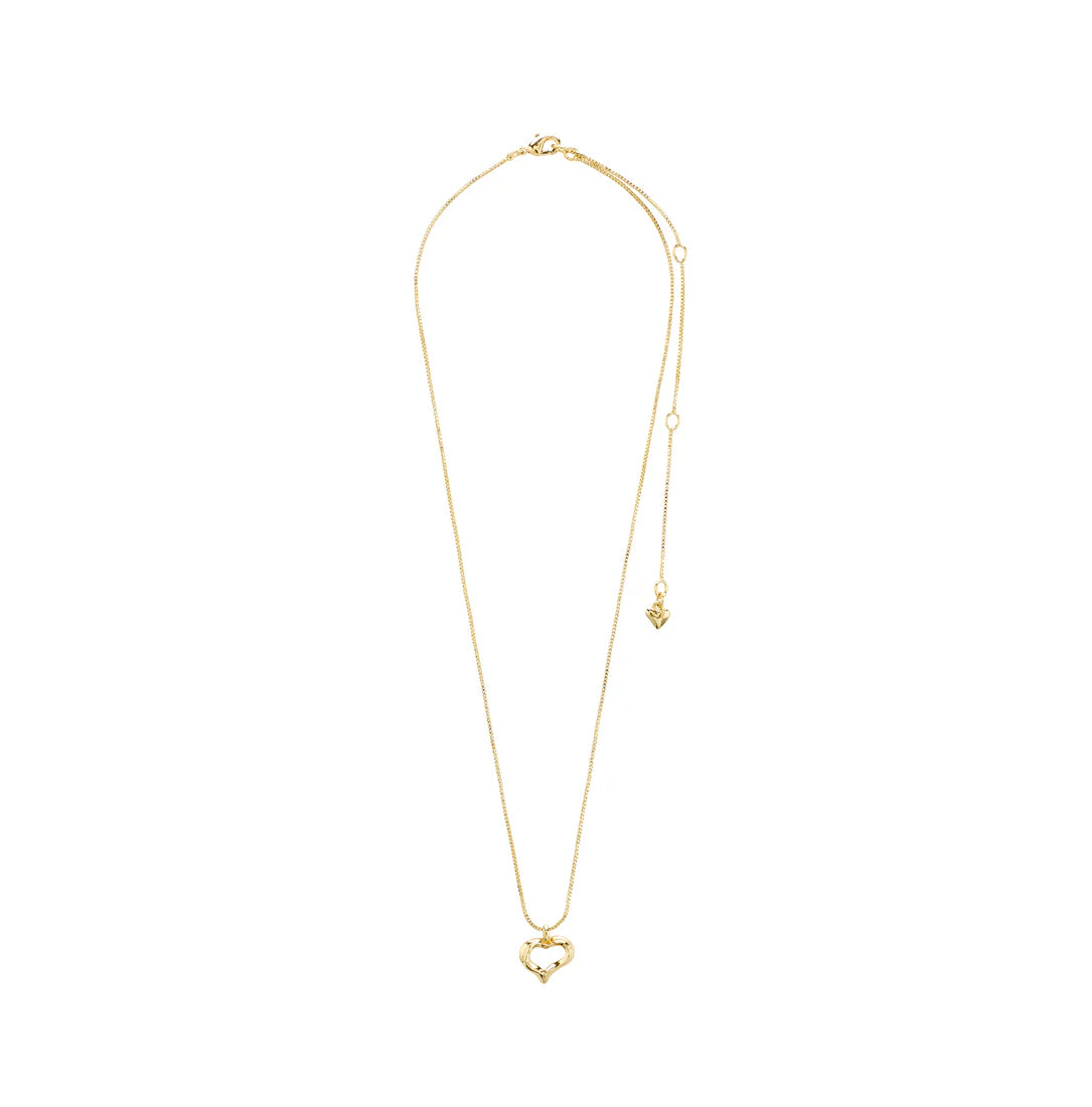 PILGRIM IRIS HEART NECKLACE - GOLD