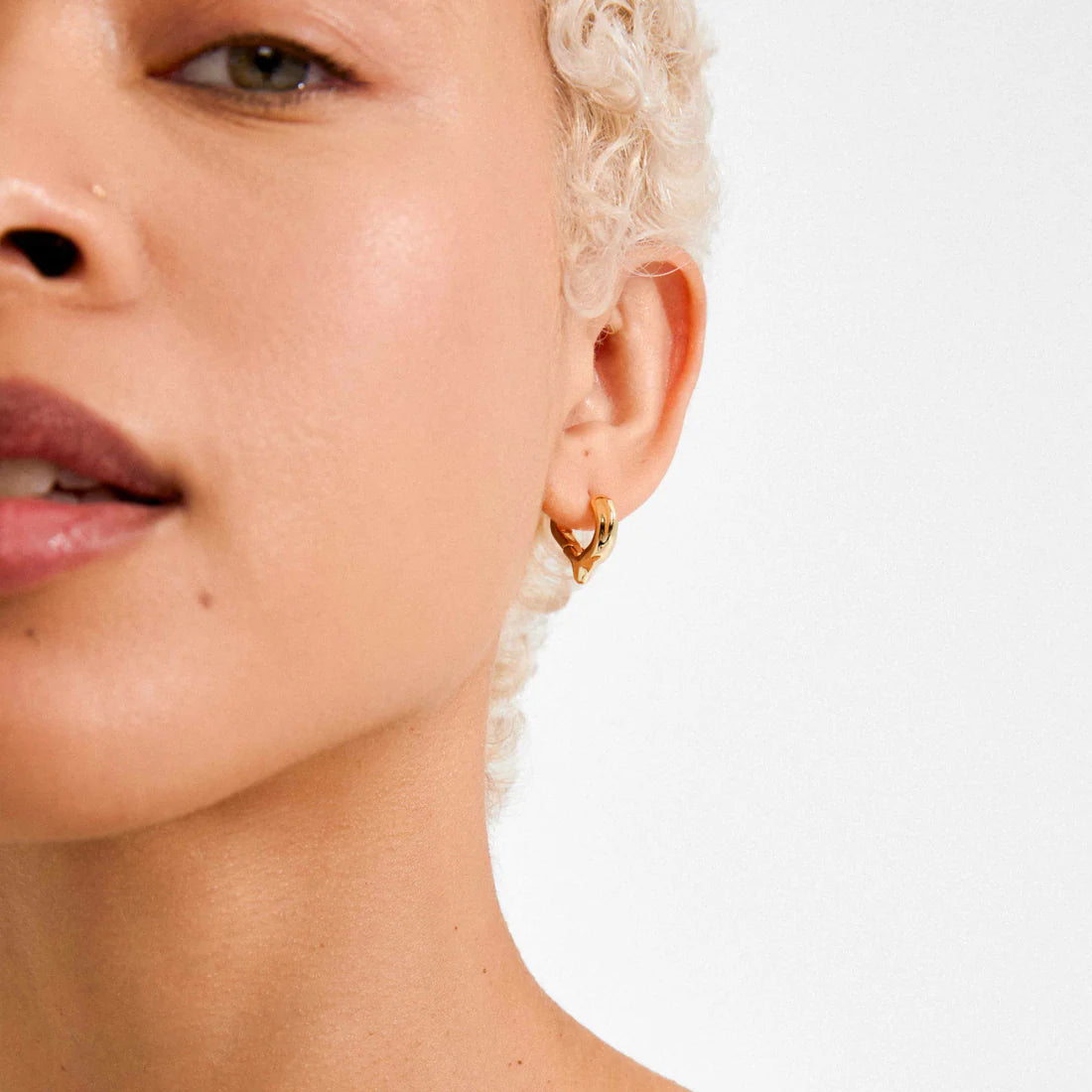 PILGRIM IRIS HEART EARRINGS - GOLD