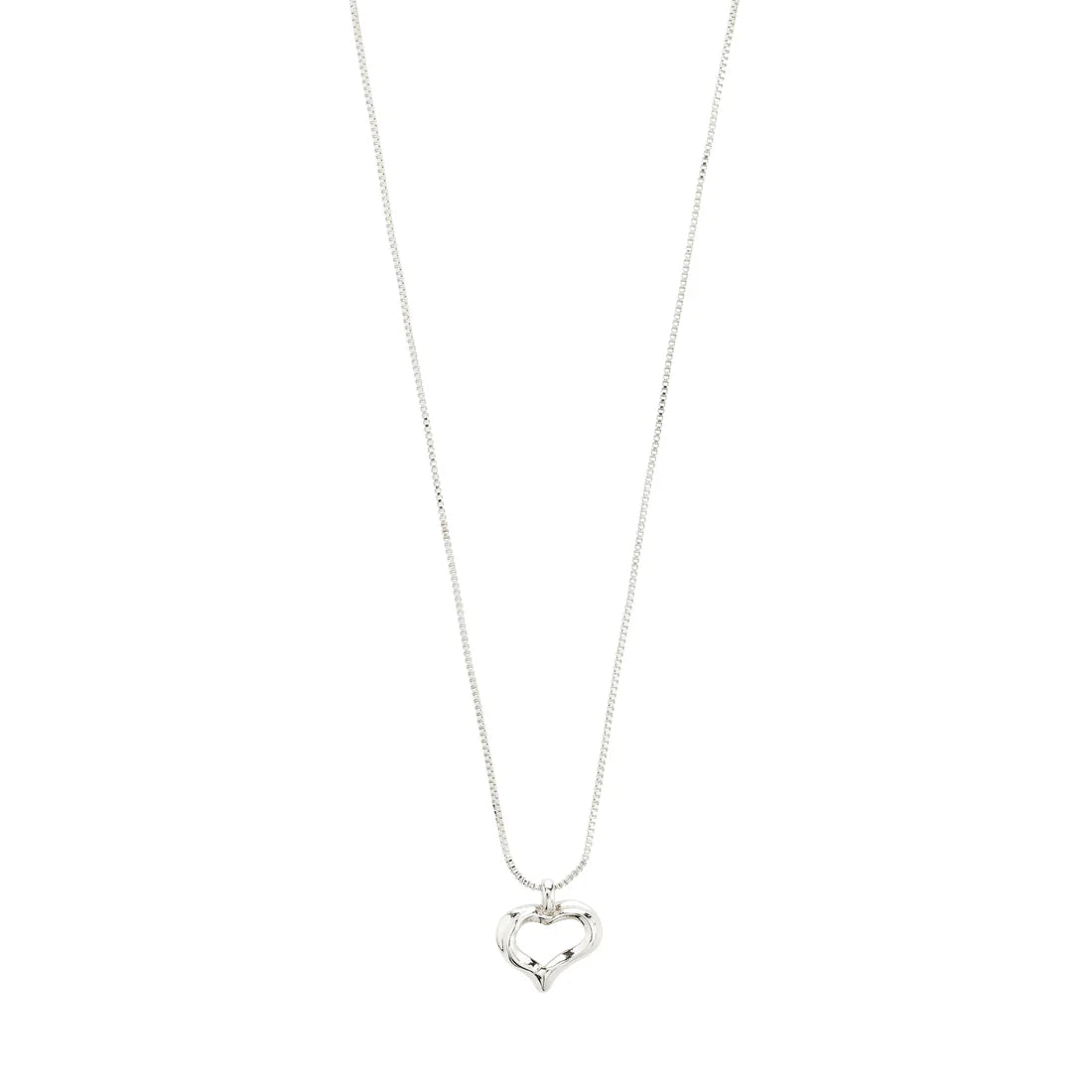 PILGRIM IRIS HEART NECKLACE - SILVER