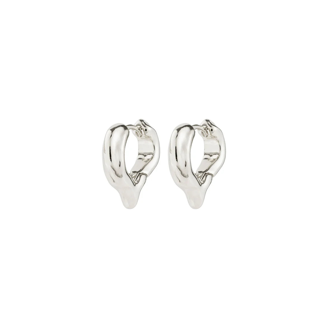PILGRIM IRIS HEART EARRINGS - SILVER