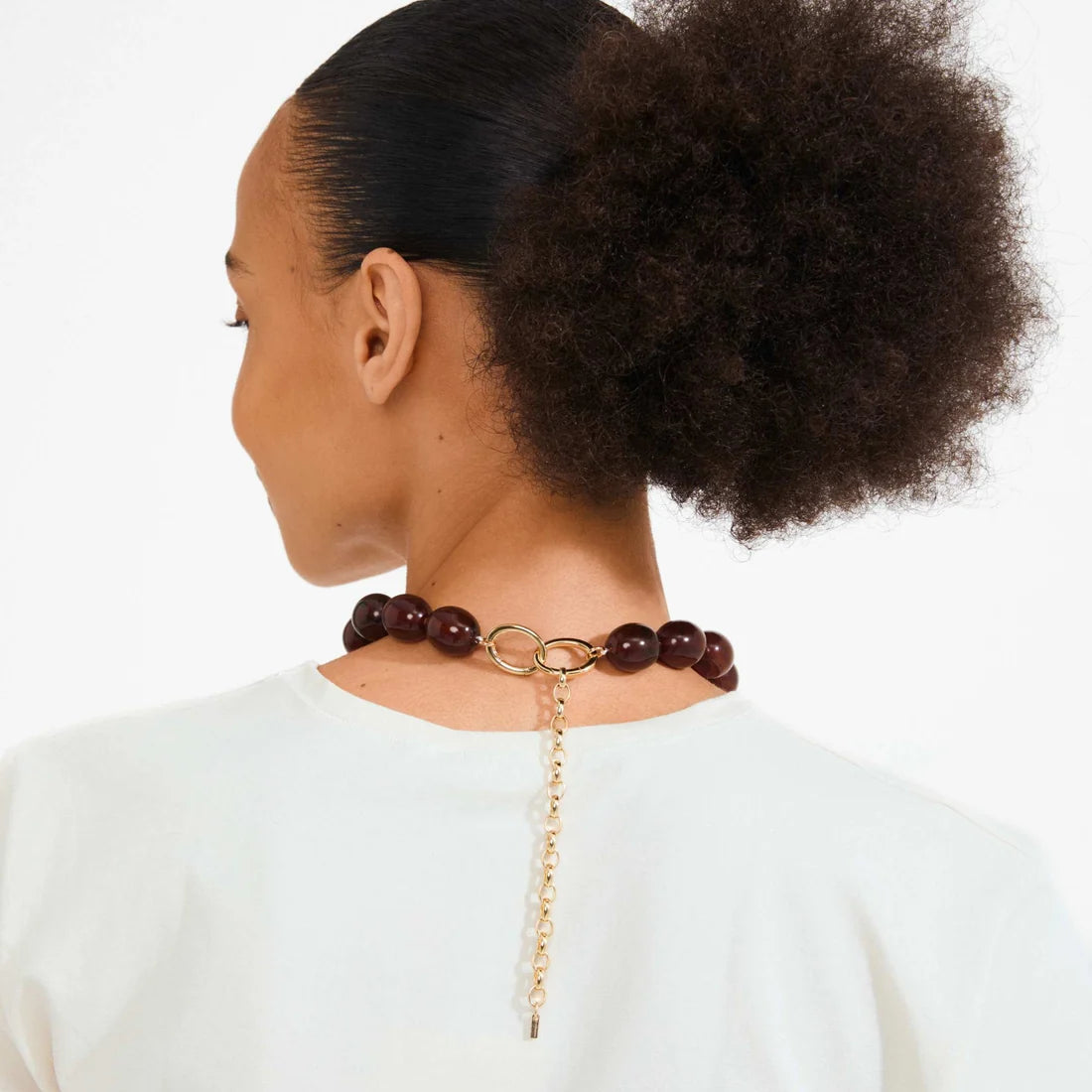 PILGRIM STILL CHUNKY NECKLACE - BROWN