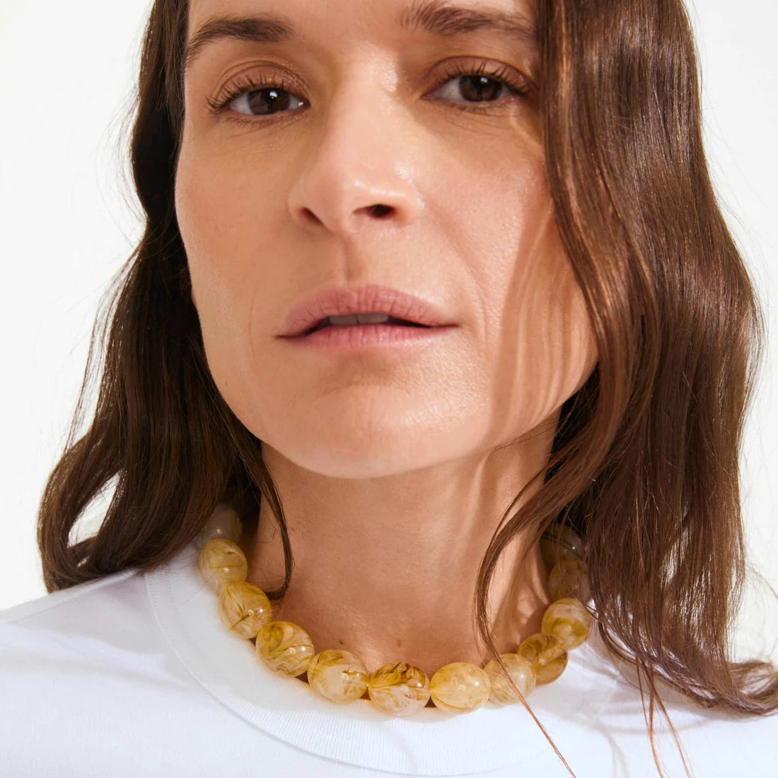 PILGRIM STILL CHUNKY NECKLACE - YELLOW SILVER