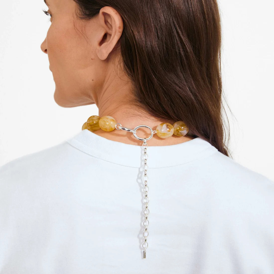 PILGRIM STILL CHUNKY NECKLACE - YELLOW SILVER
