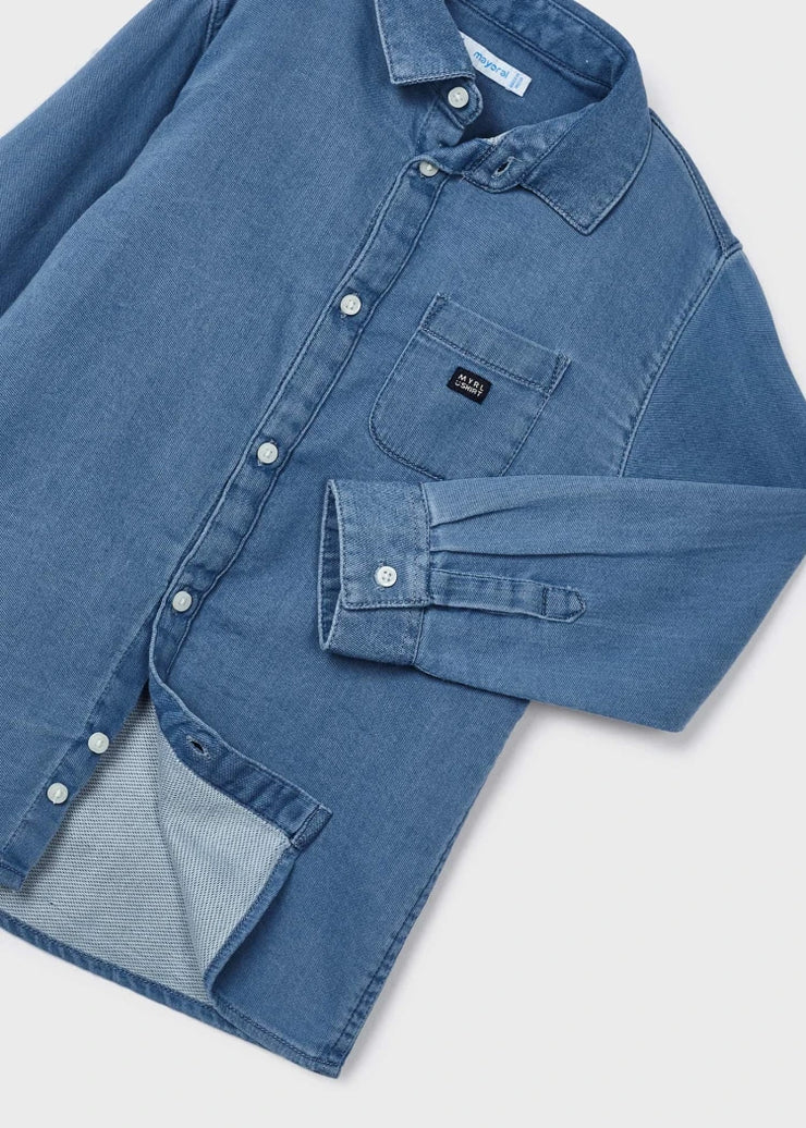 MAYORAL SOFT DENIM SHIRT - BLUE WASH