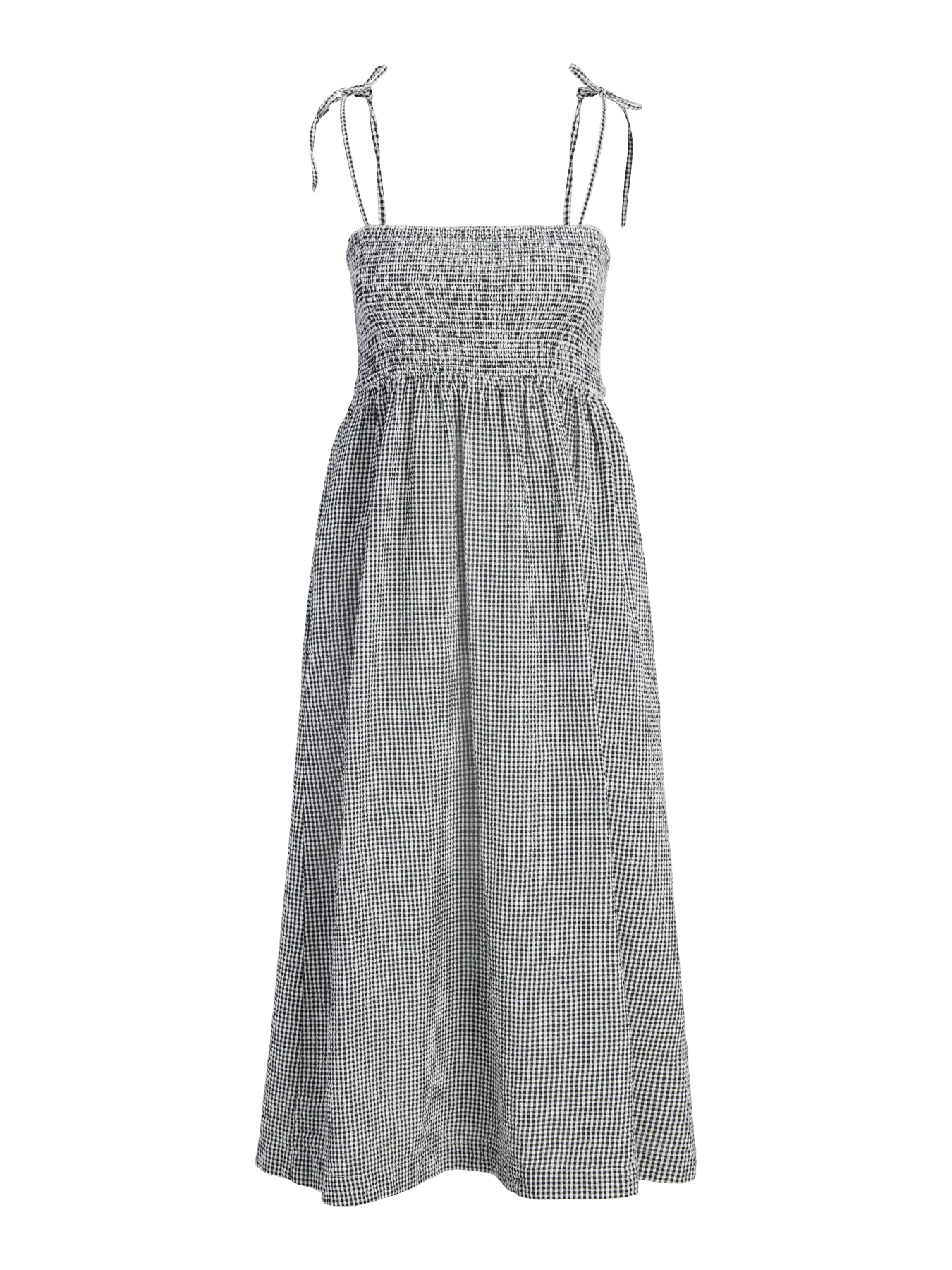 JJXX ZOE SEERSUCKER SMOCK STRAP DRESS - BLACK