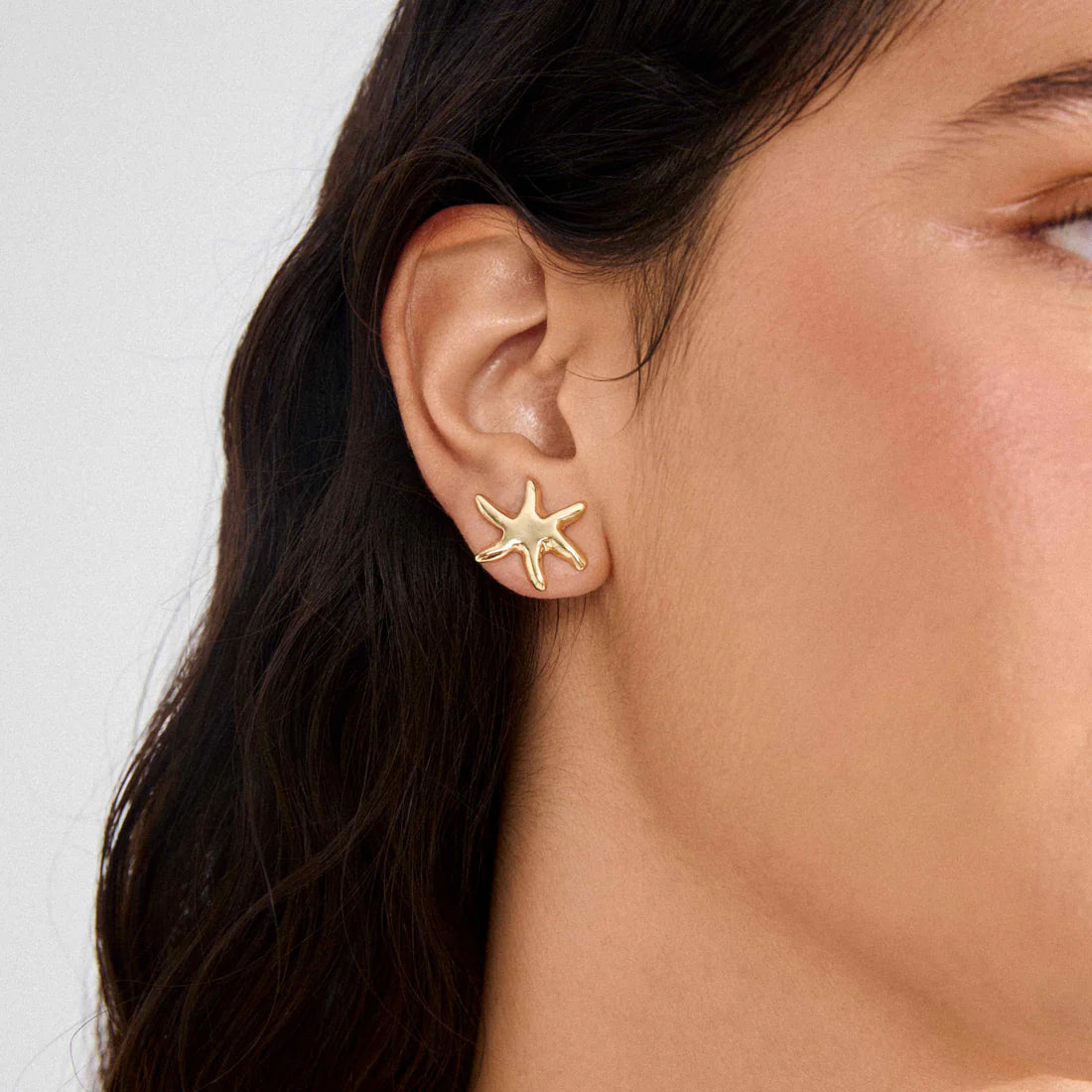 PILGRIM PRISM CHUNKY STARFISH EARRINGS - GOLD