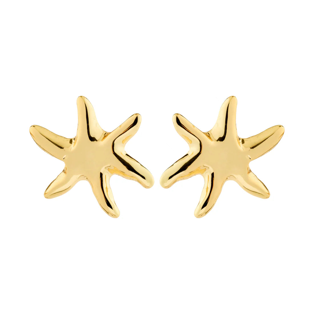 PILGRIM PRISM CHUNKY STARFISH EARRINGS - GOLD