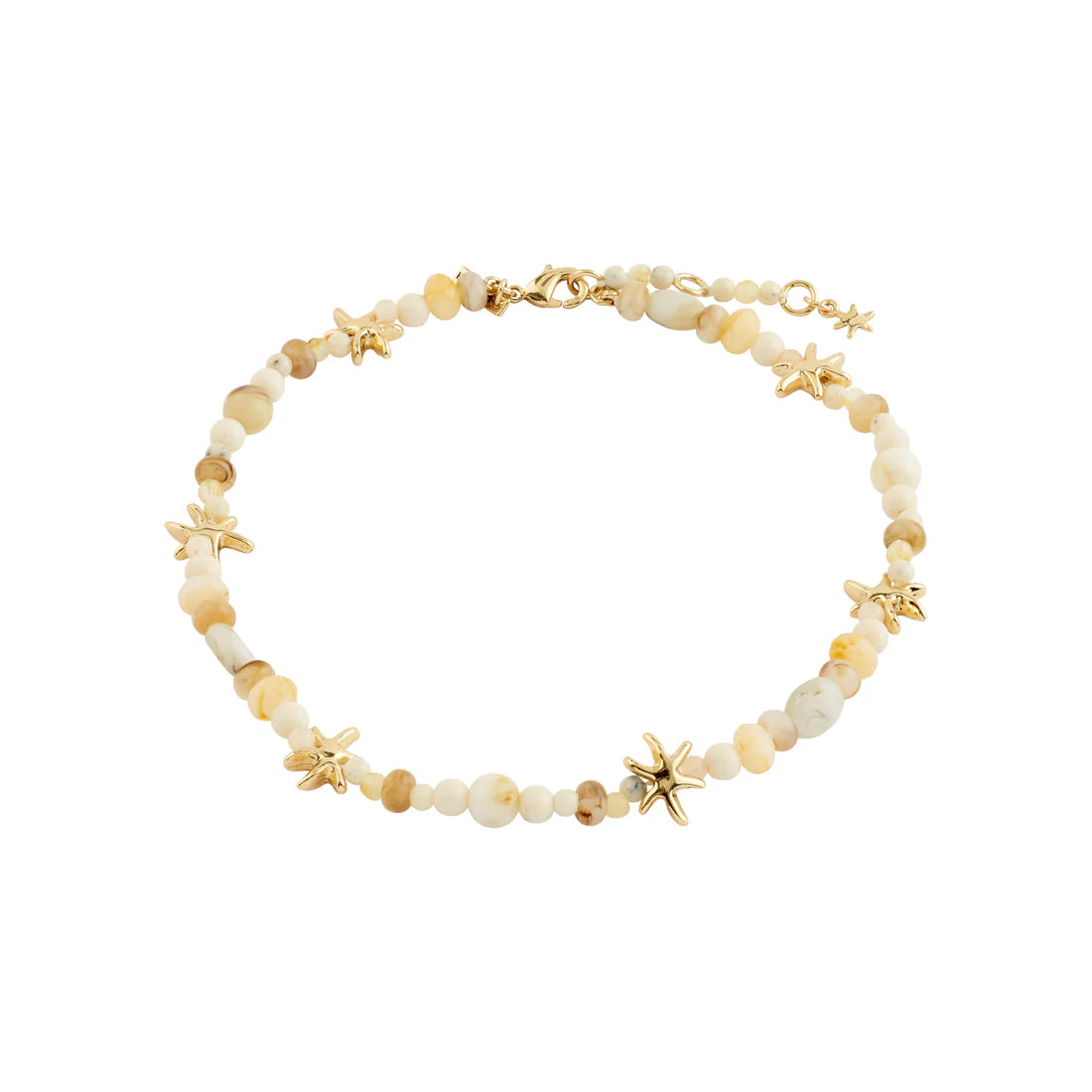 PILGRIM PRISM ANKLE CHAIN - WHITE GOLD
