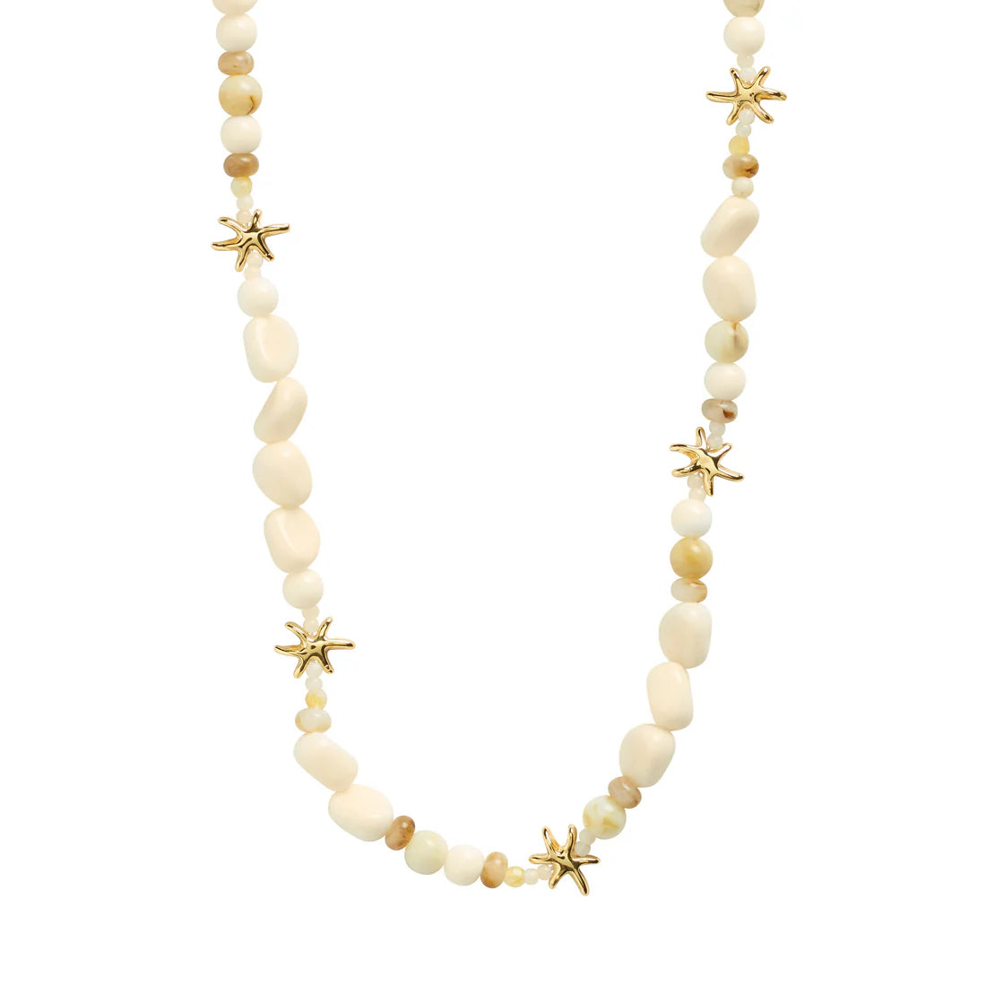 PILGRIM PRISM BEADS NECKLACE - WHITE GOLD