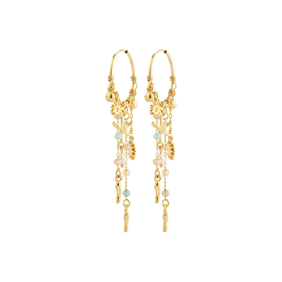 PILGRIM PRISM HOOP EARRINGS - GOLD
