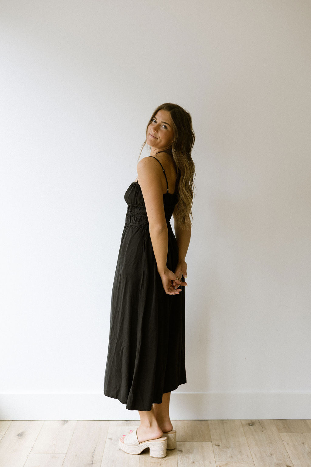 VELVET HEART TANELLA MIDI DRESS - BLACK