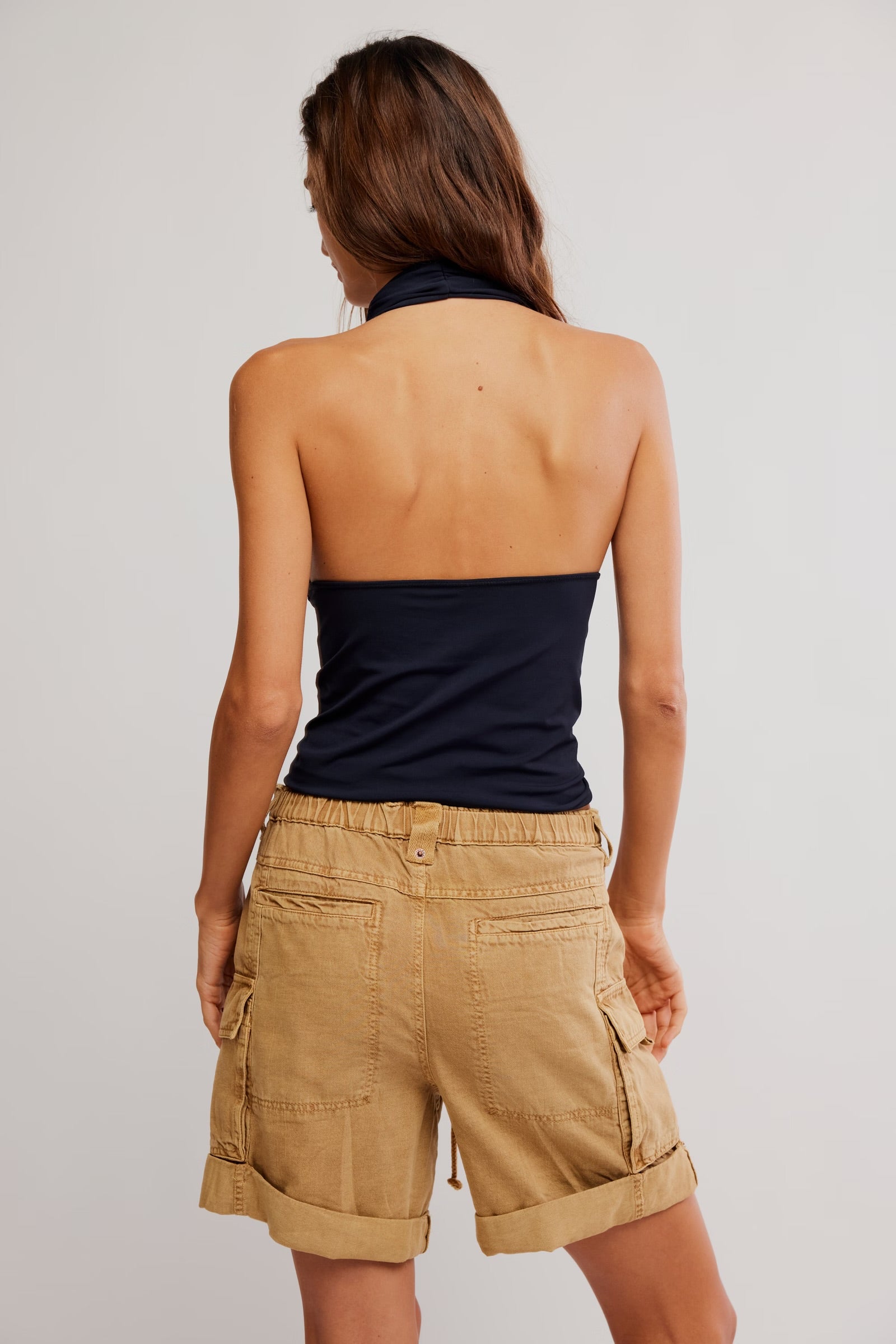 FREE PEOPLE ROUND TWO HALTER TANK - BLACK