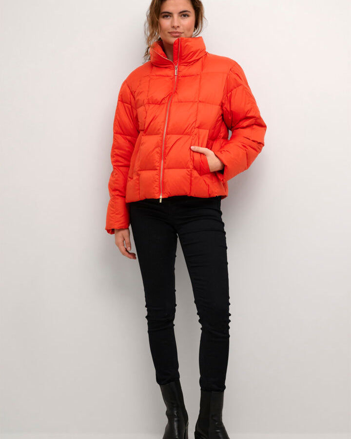 AISHA DOWN PUFFER COAT - ORANGE