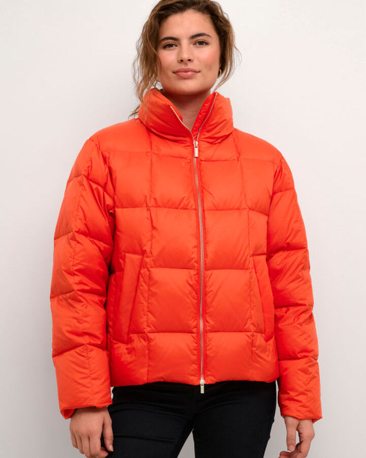 AISHA DOWN PUFFER COAT - ORANGE