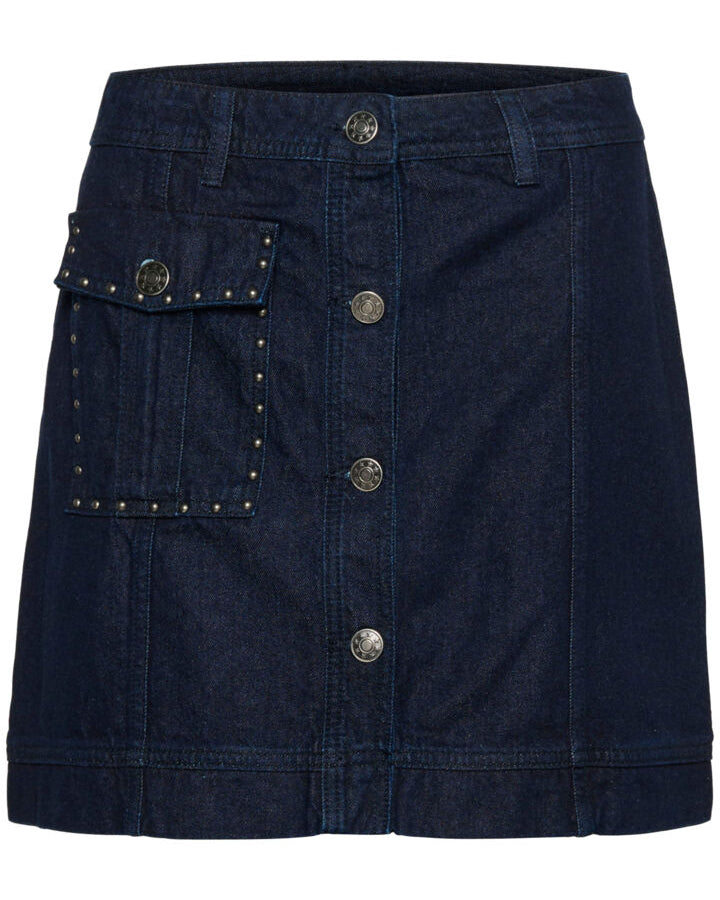 ROSELLE BUTTON SKIRT - RINSE WASH