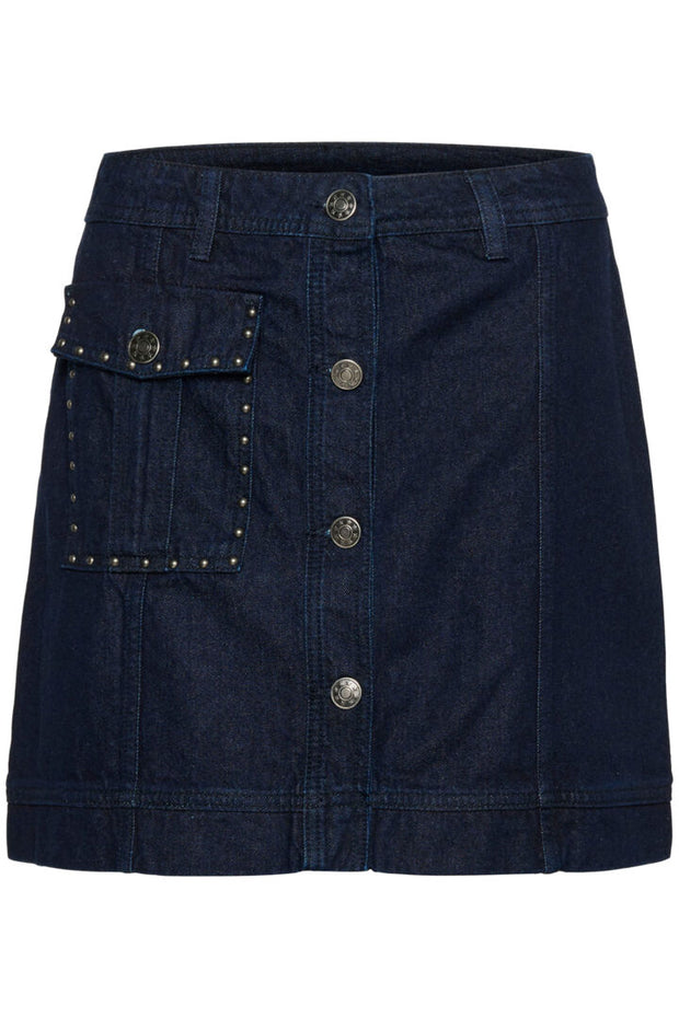 ROSELLE BUTTON SKIRT - RINSE WASH