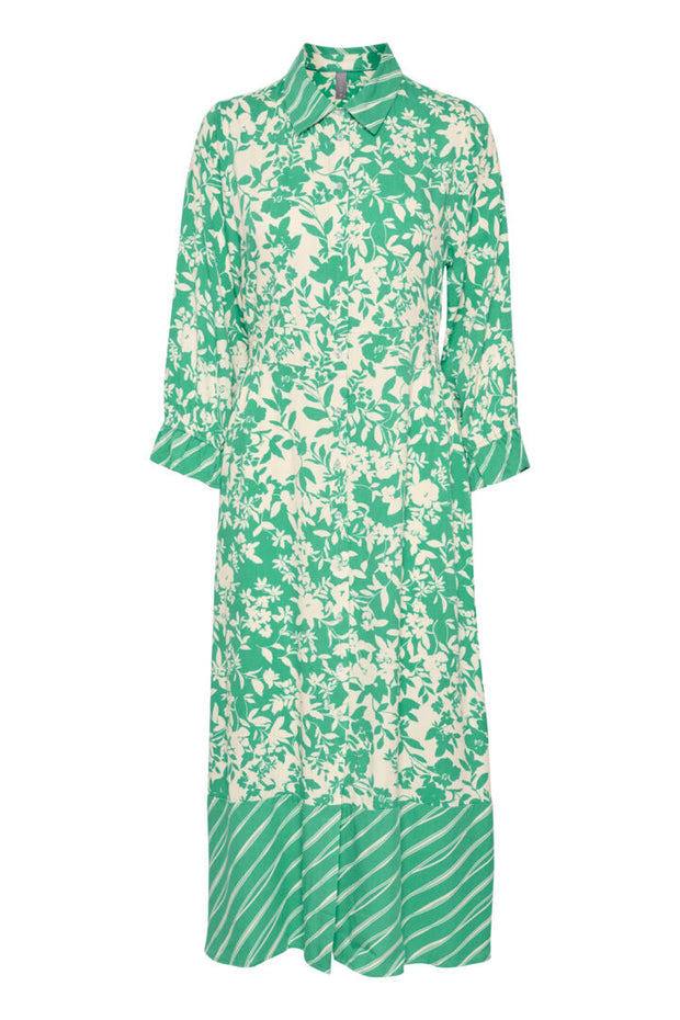 MAY PRINTED DRESS - GREEN FLOWER MIX
