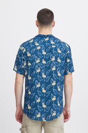 BLEND PRINTED BUTTON DOWN - NAVY