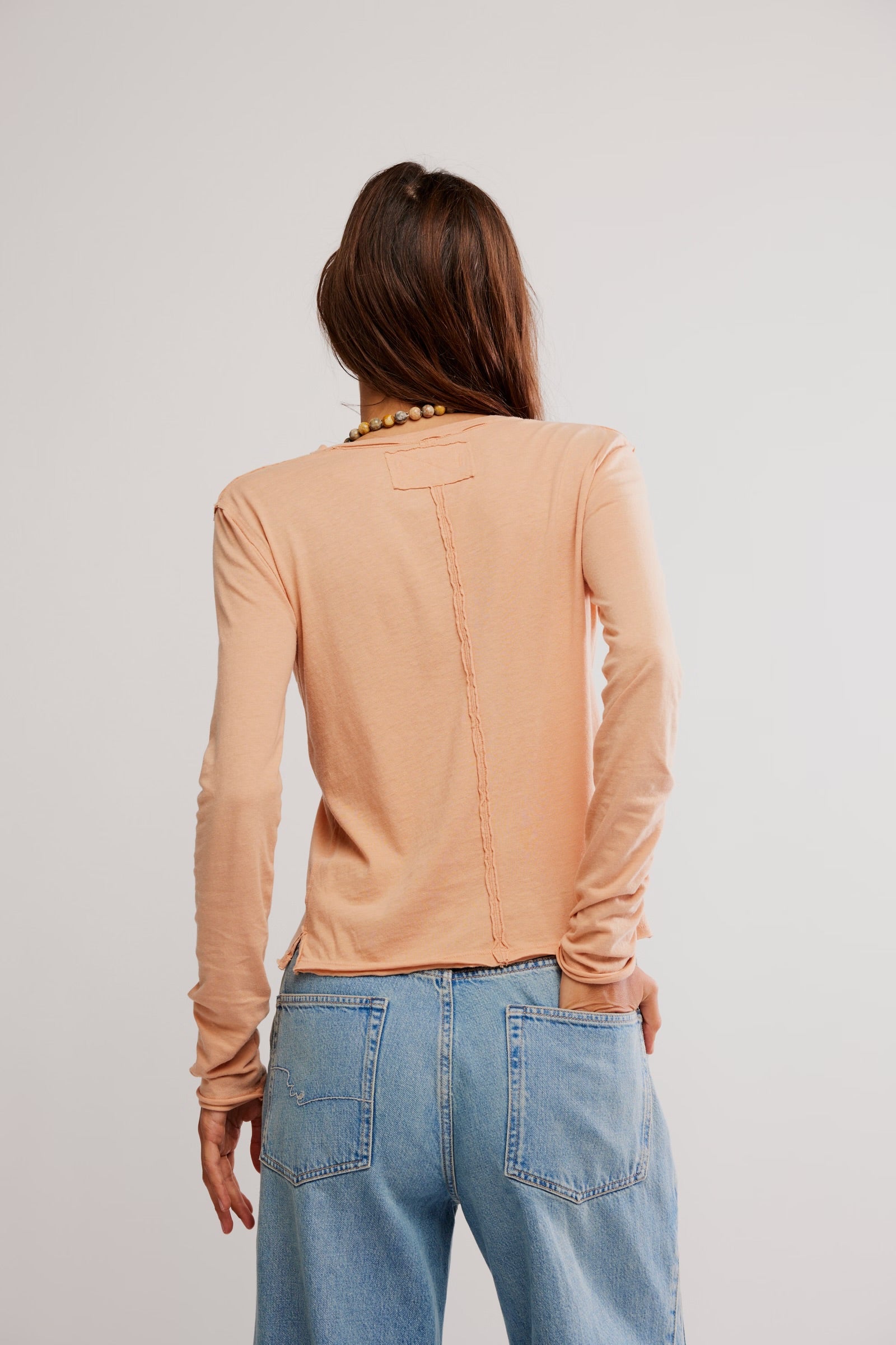 FREE PEOPLE NOVA TEE LS - PEACHED COPPER