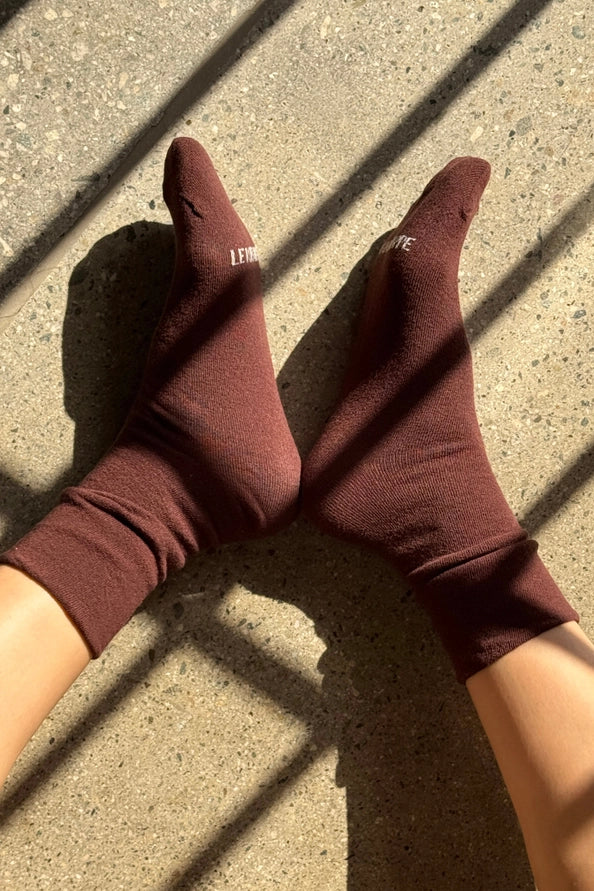 LE BON SHOPPE BREEZY SNEAKER SOCKS - DK CACAO