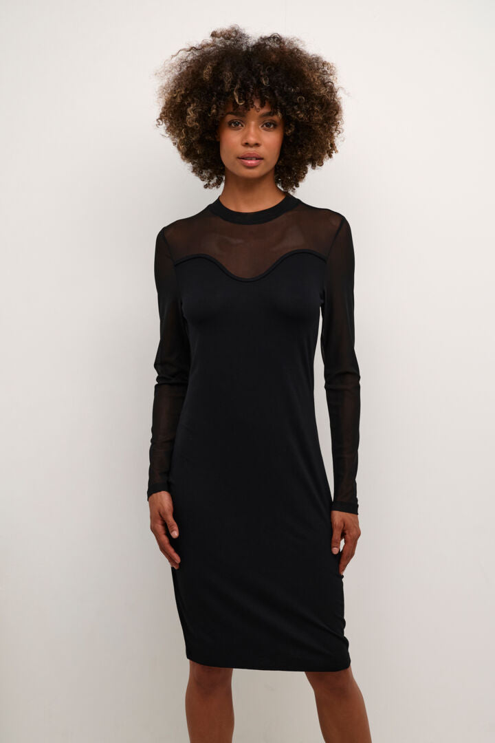 XENI FITTED DRESS - BLACK