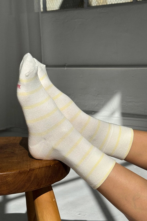 LE BON SHOPPE WALLY SOCKS - LEMON STRIPE