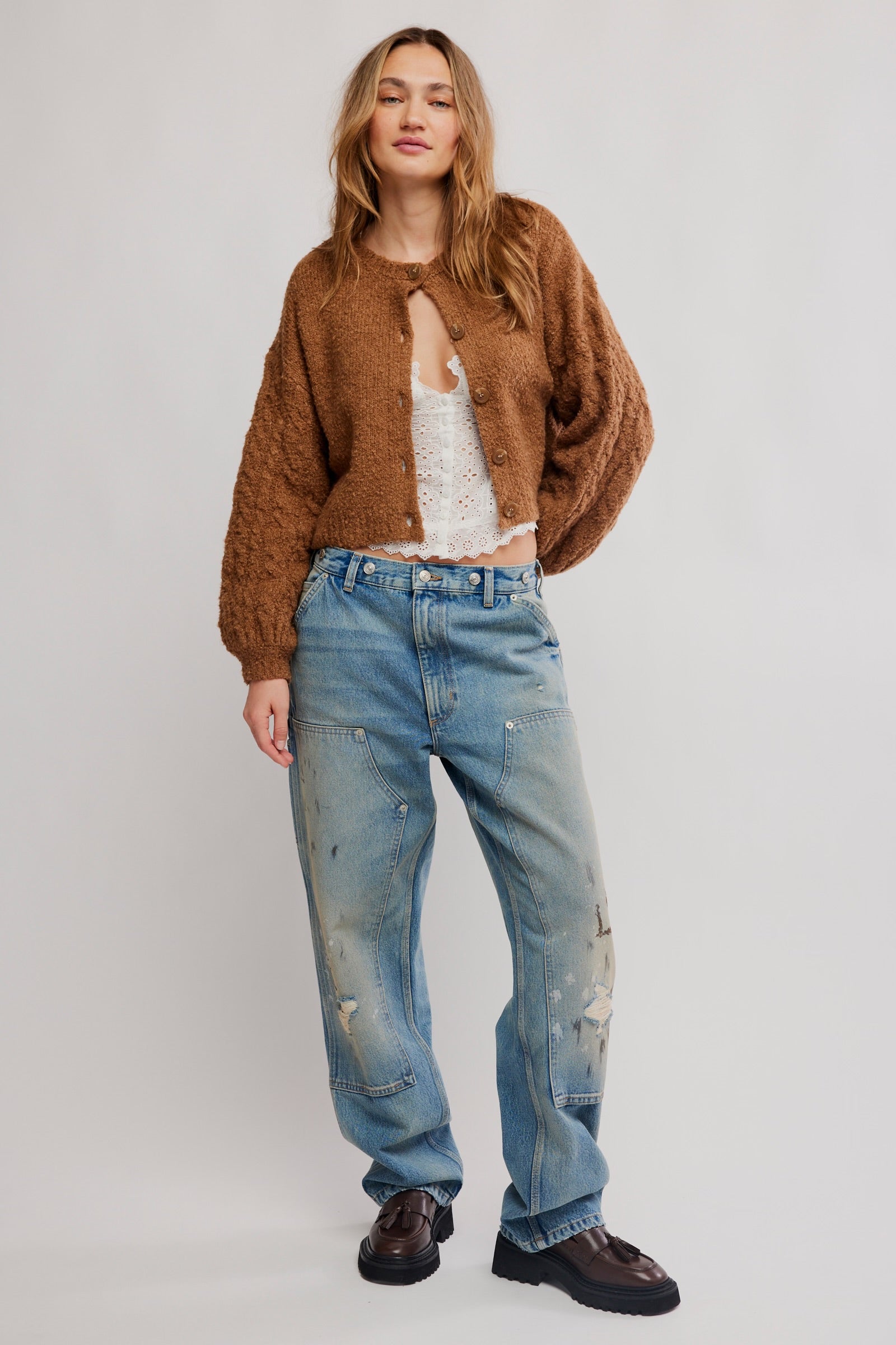 FREE PEOPLE THISTLE CARDI - MACADAMIA