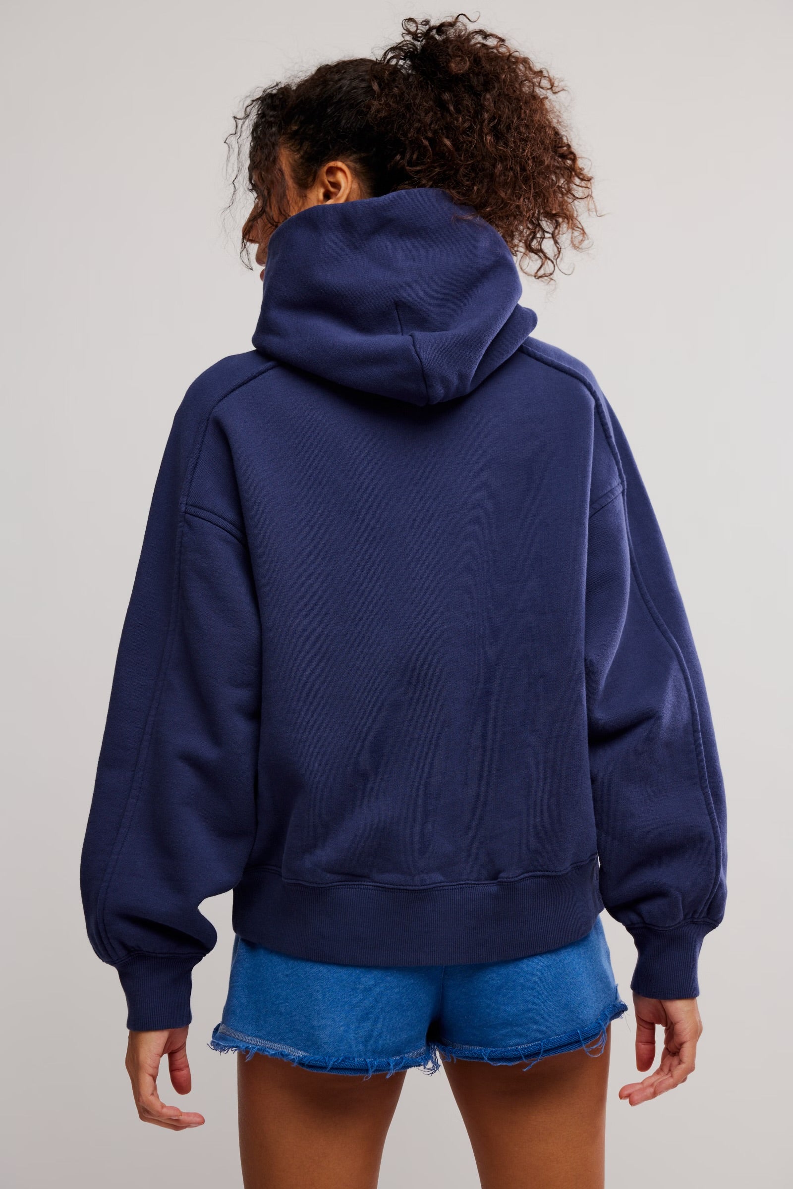 FREE PEOPLE A CUT ABOVE HOODIE - MIDNIGHT NAVY