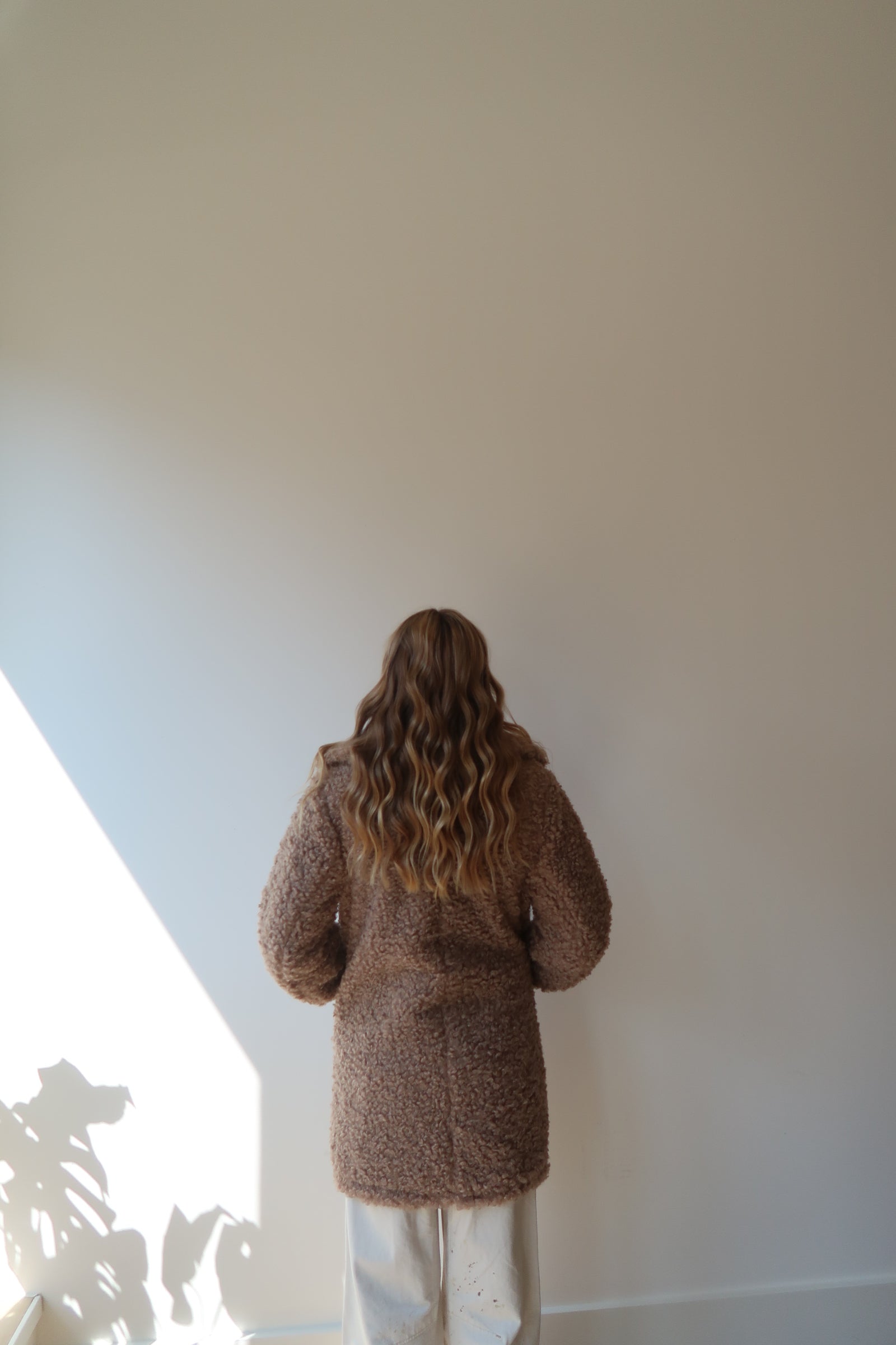 POODLE FUR JACKET - CAMEL - LAST SIZE M