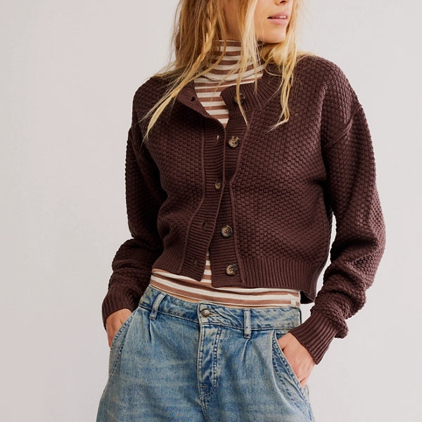 FREE PEOPLE LILA CARDIGAN - POTTING SOIL