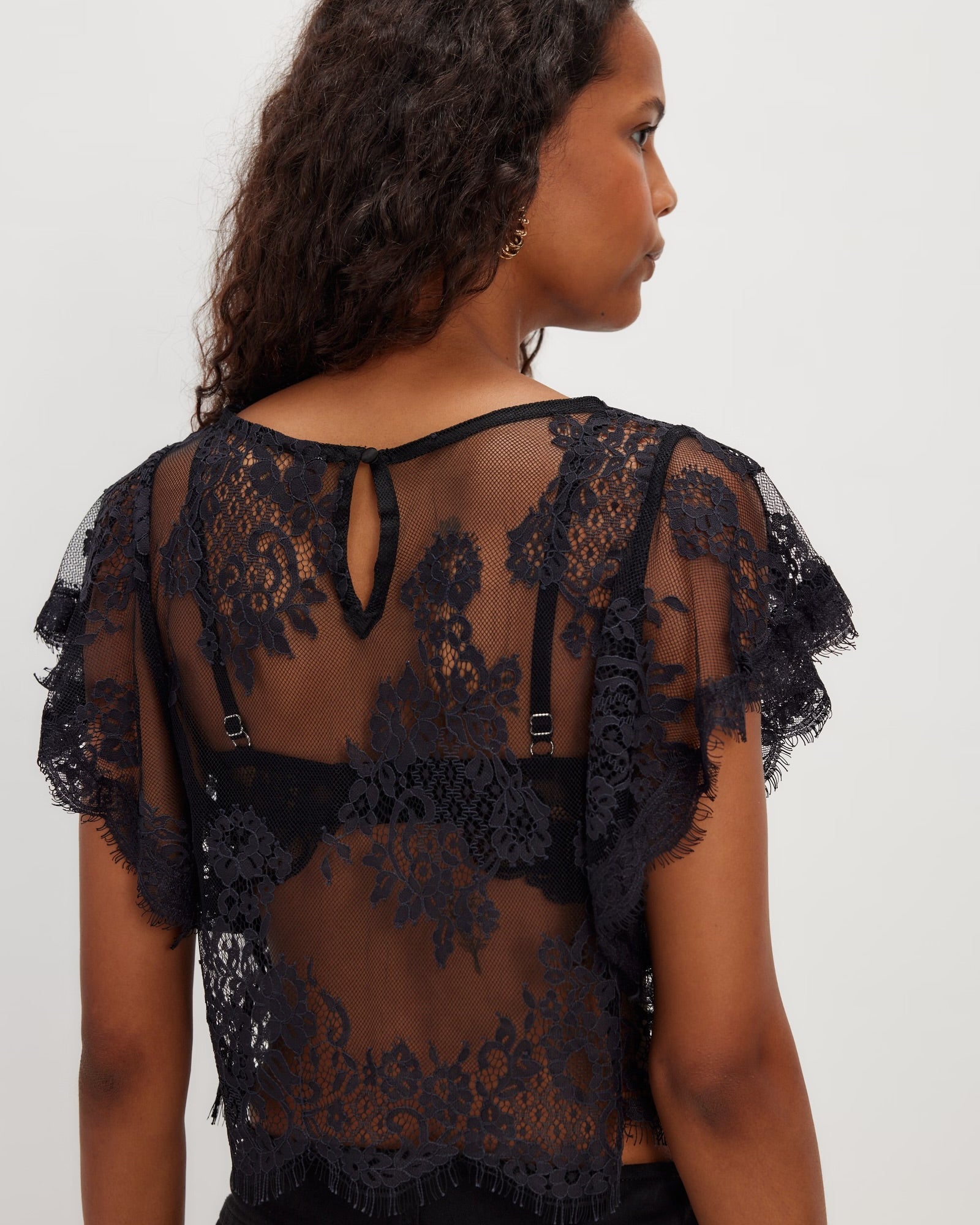 FREE PEOPLE LUNAR ASH TOP - BLACK