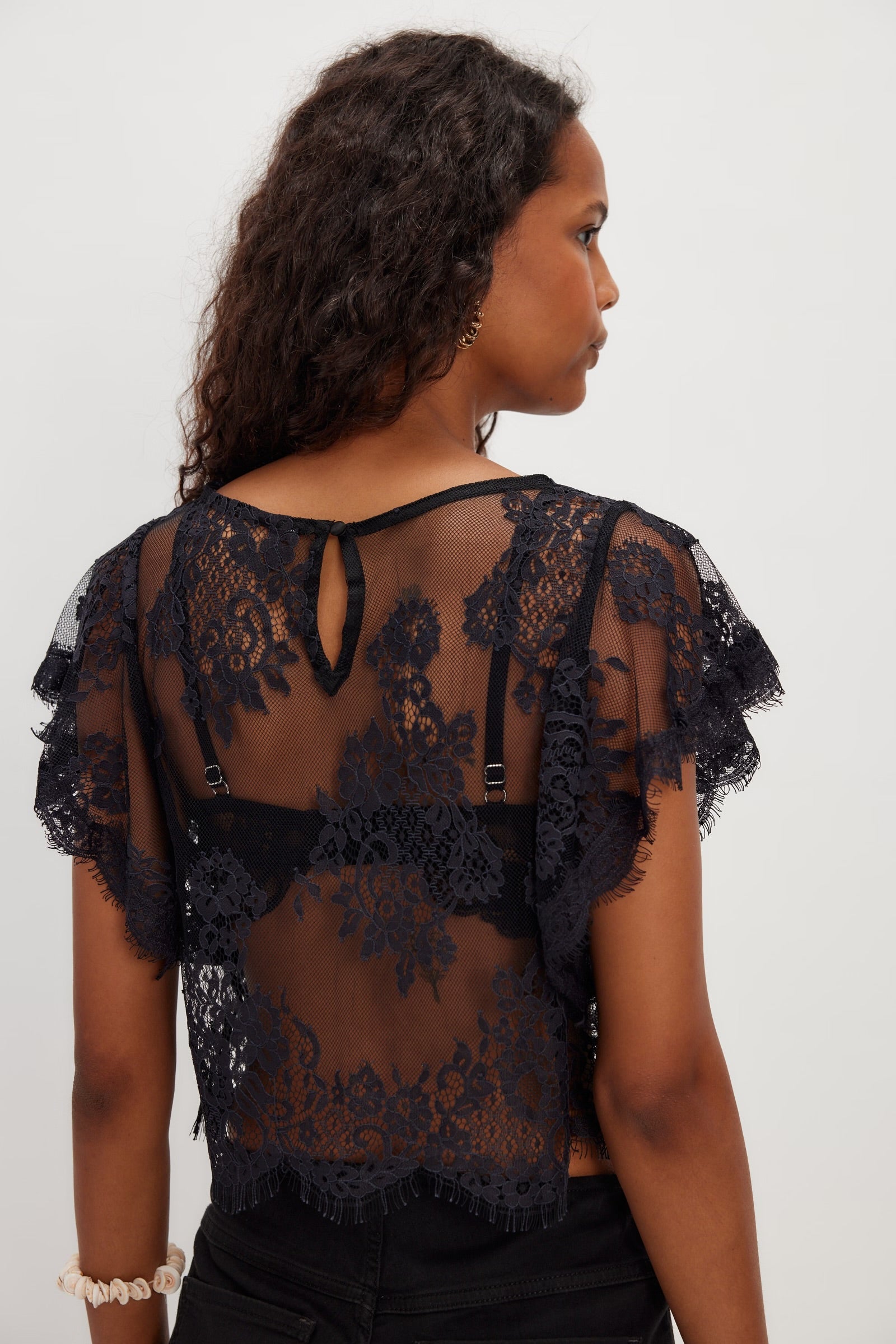 FREE PEOPLE LUNAR ASH TOP - BLACK