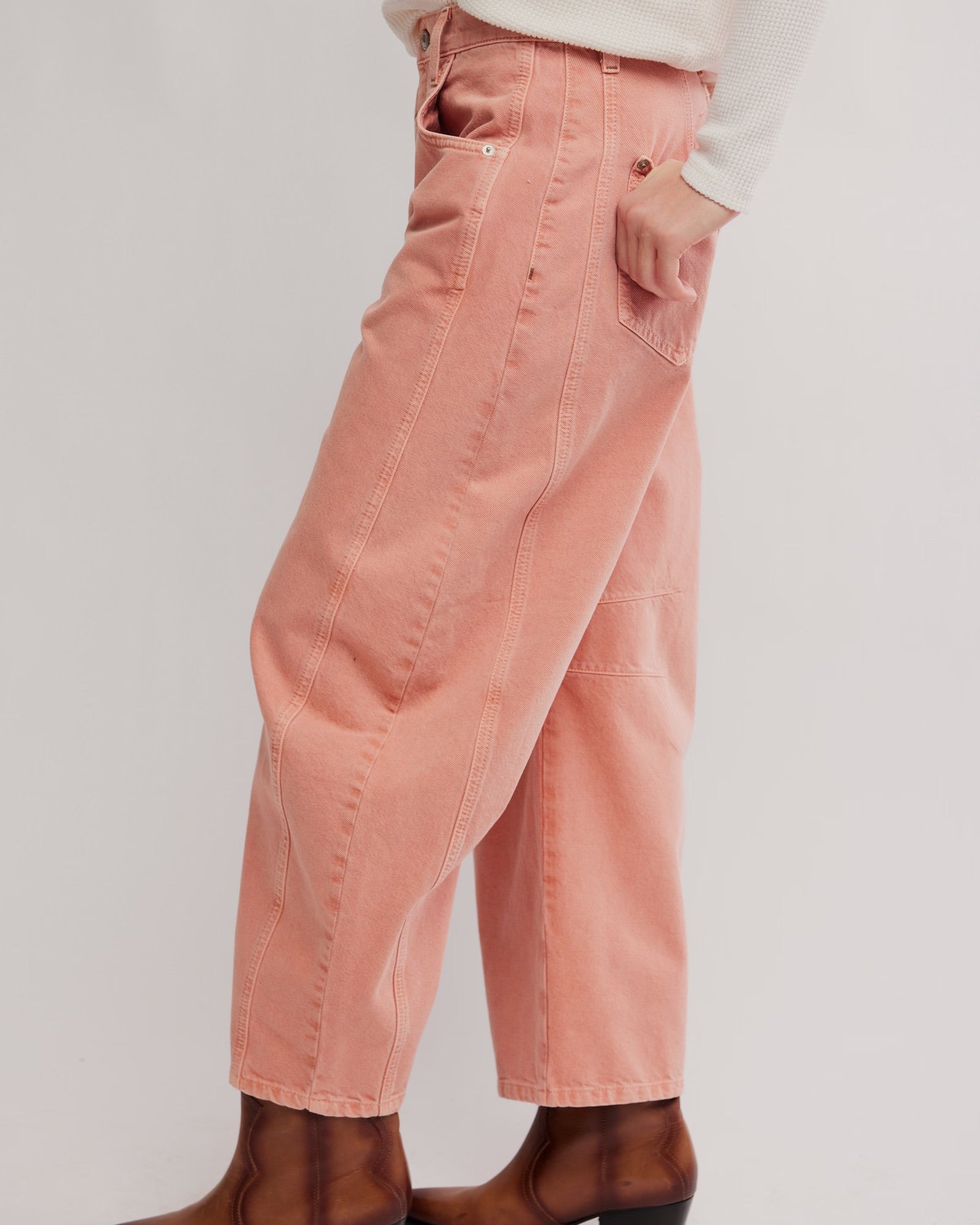 FREE PEOPLE GOOD LUCK BARREL PANT - DESERT PETAL