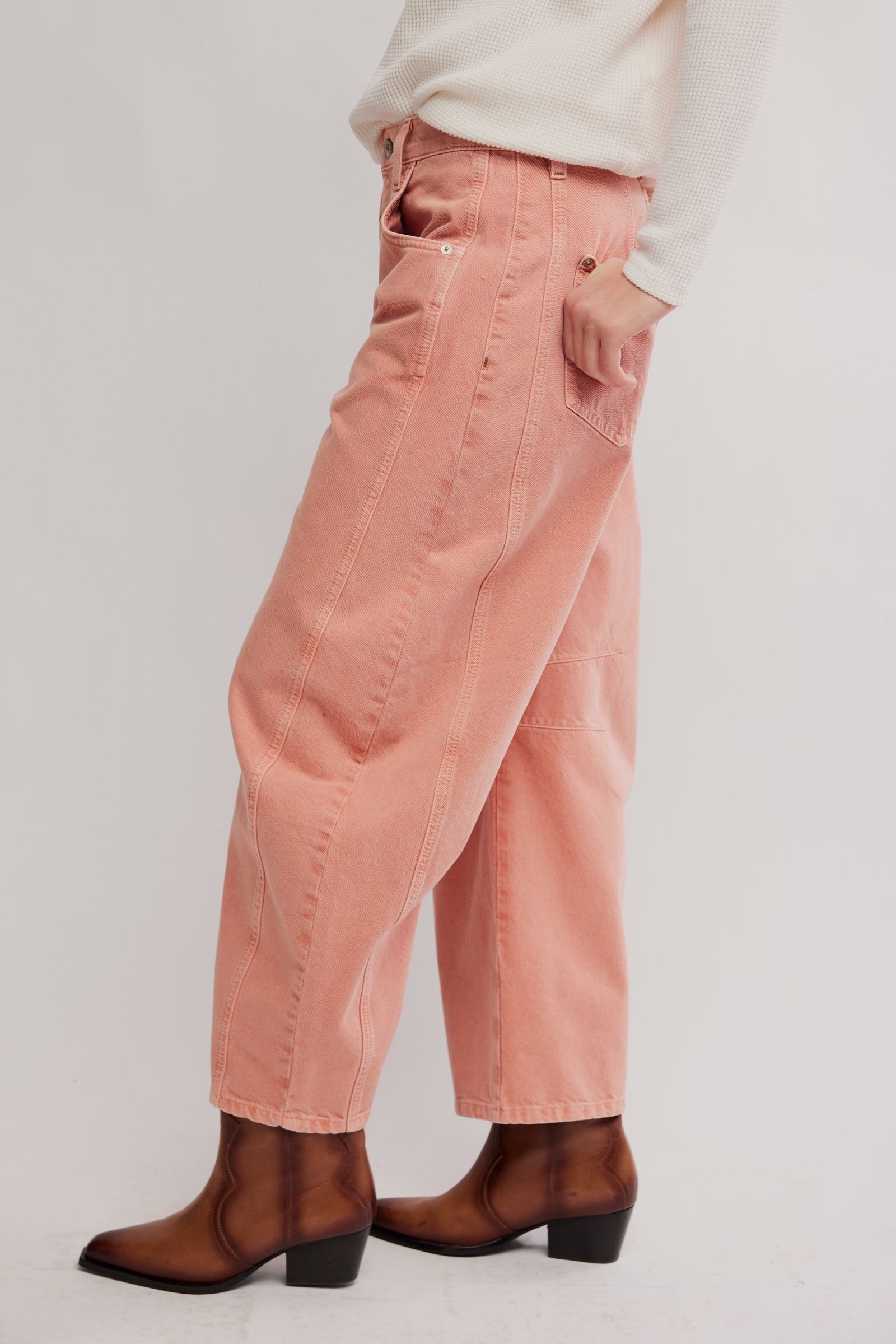 FREE PEOPLE GOOD LUCK BARREL PANT - DESERT PETAL