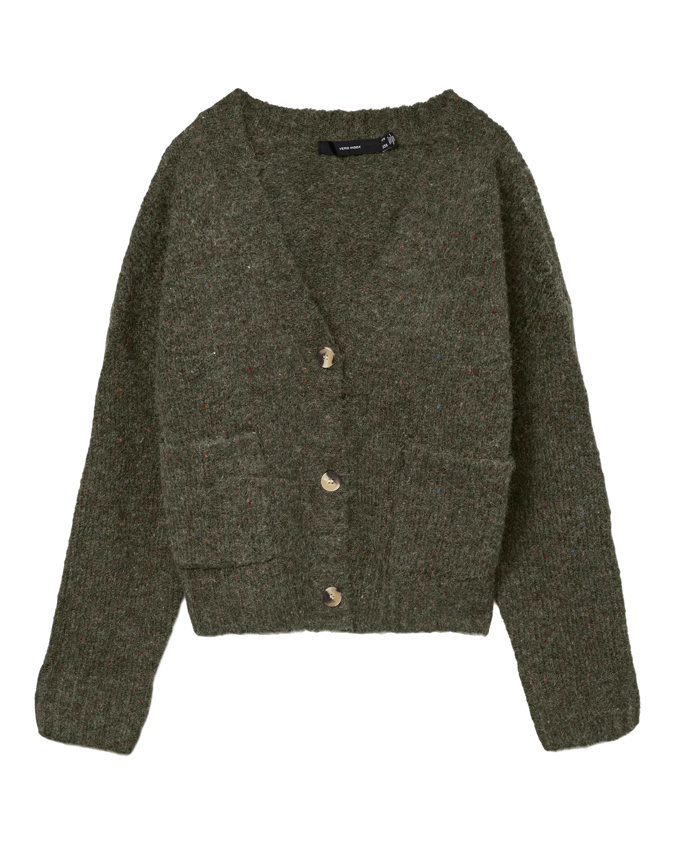 VM INGRID V NECK CARDIGAN - GRAPELEAF