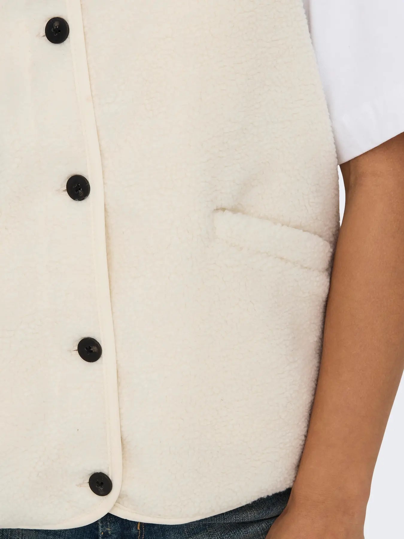 ONLY BABY TEDDY VEST - PUMICE STONE