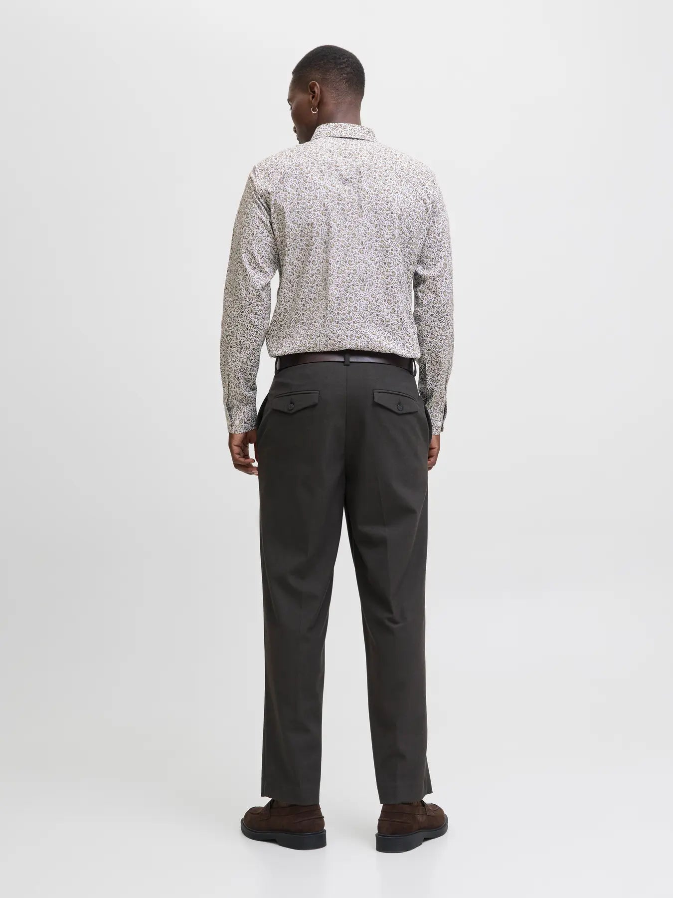 J+J BLACKPOOL PRINTED DRESS SHIRT - WHITE