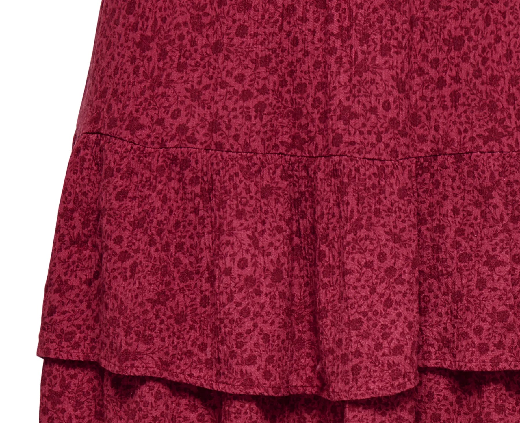 ONLY BERYL PRINTED RUFFLE SKIRT - EARTH RED