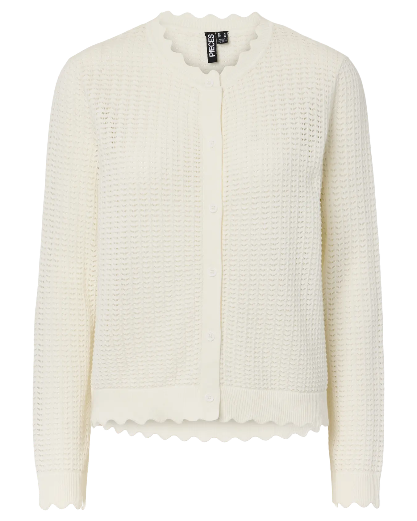 PIECES SCOUT LS CARDIGAN - CLOUD DANCER