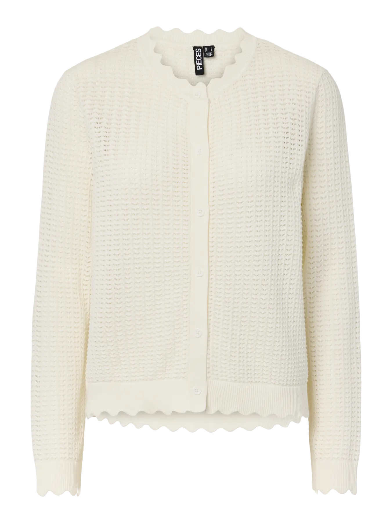PIECES SCOUT LS CARDIGAN - CLOUD DANCER