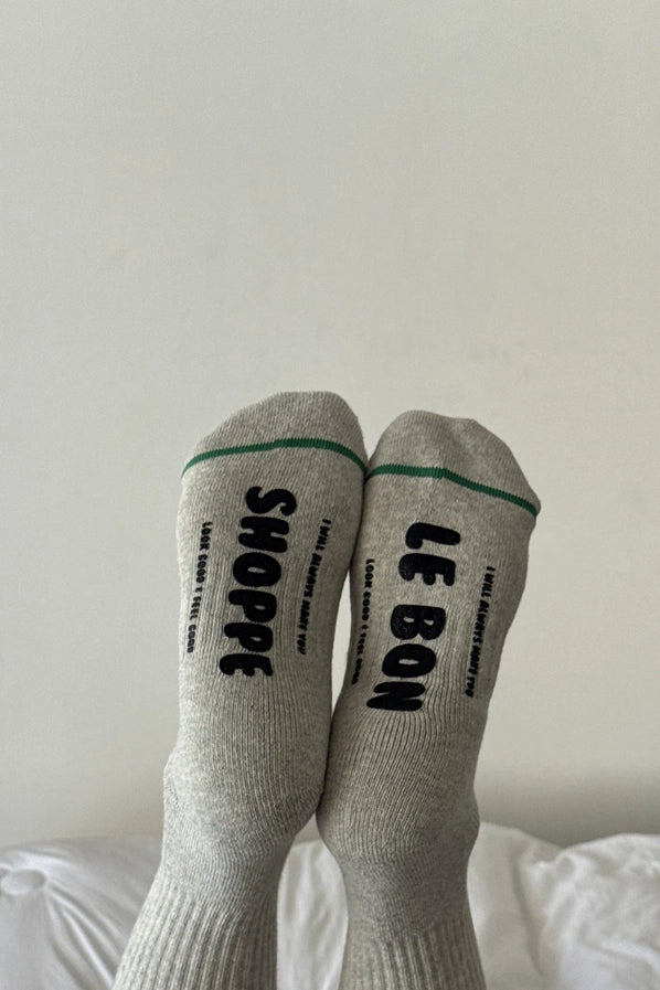 LE BON SHOPPE HUGGER SOCKS - HEATHER GREY
