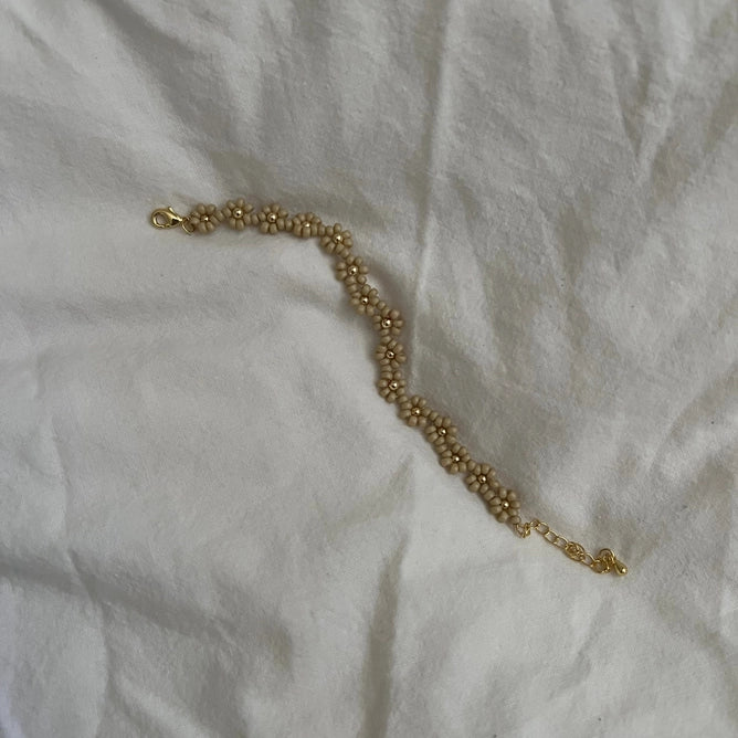 OAK + EVE GOLD FILLED DAISY BRACELET - ESPRESSO SILVER